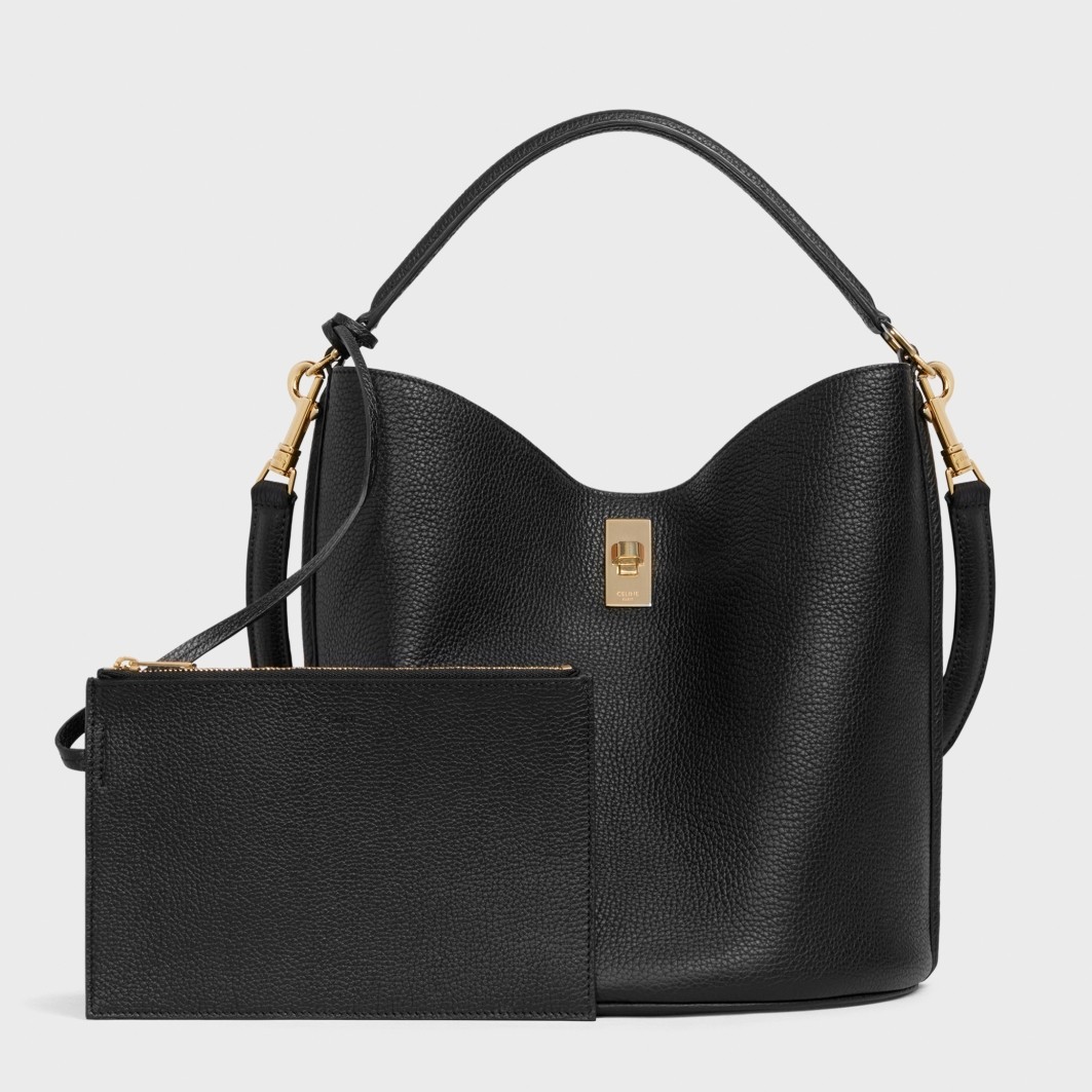 Celine Bucket 16 Bag In Black Grained Calfskin 092