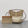 Celine Bucket 16 Bag In Textile with Celine Logo 222