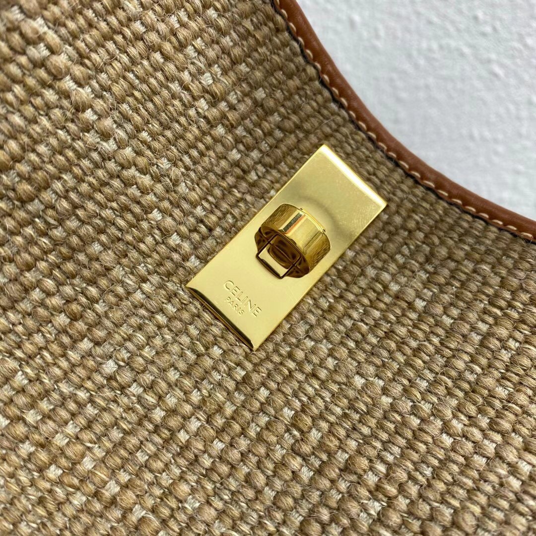 Celine Bucket 16 Bag In Textile with Celine Logo 222