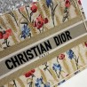 Dior Small Book Tote In Hibiscus Metallic Thread Embroidery 536