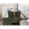 Celine Bucket 16 Bag In Dark Olive Grained Calfskin 810