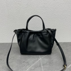 Celine Small Cabas Drawstring Cuir Triomphe Bag in Black Calfskin 530