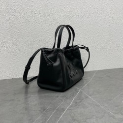 Celine Small Cabas Drawstring Cuir Triomphe Bag in Black Calfskin 530