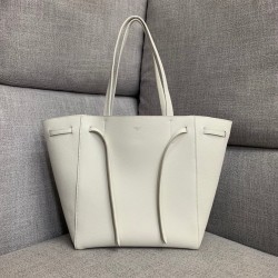 Celine Small Cabas Phantom Bag In White Grained Calfskin 239