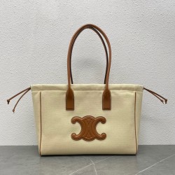 Celine Cabas Drawstring Cuir Triomphe Bag in Canvas 619