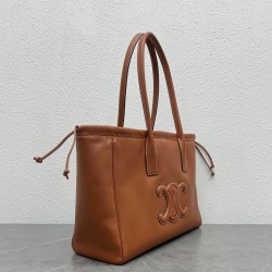 Celine Cabas Drawstring Cuir Triomphe Bag in Brown Calfskin 096