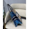 Dior Small Book Tote In Blue Multicolor Dior Paisley Embroidery 088