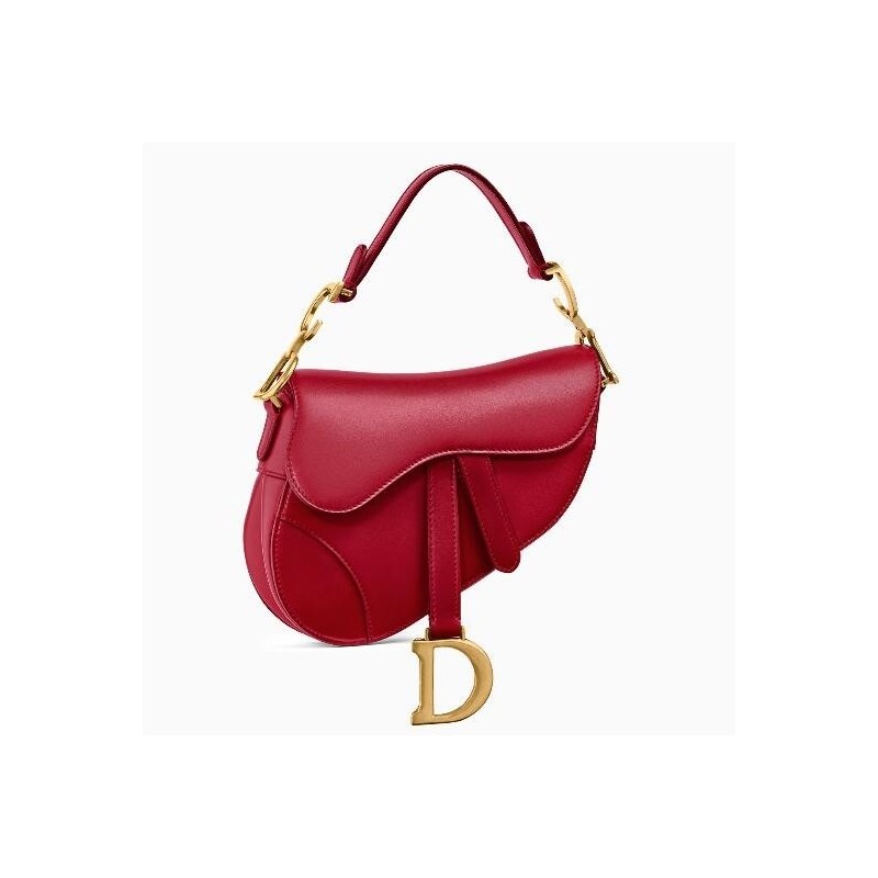 Dior Mini Saddle Bag In Red Calfskin 532