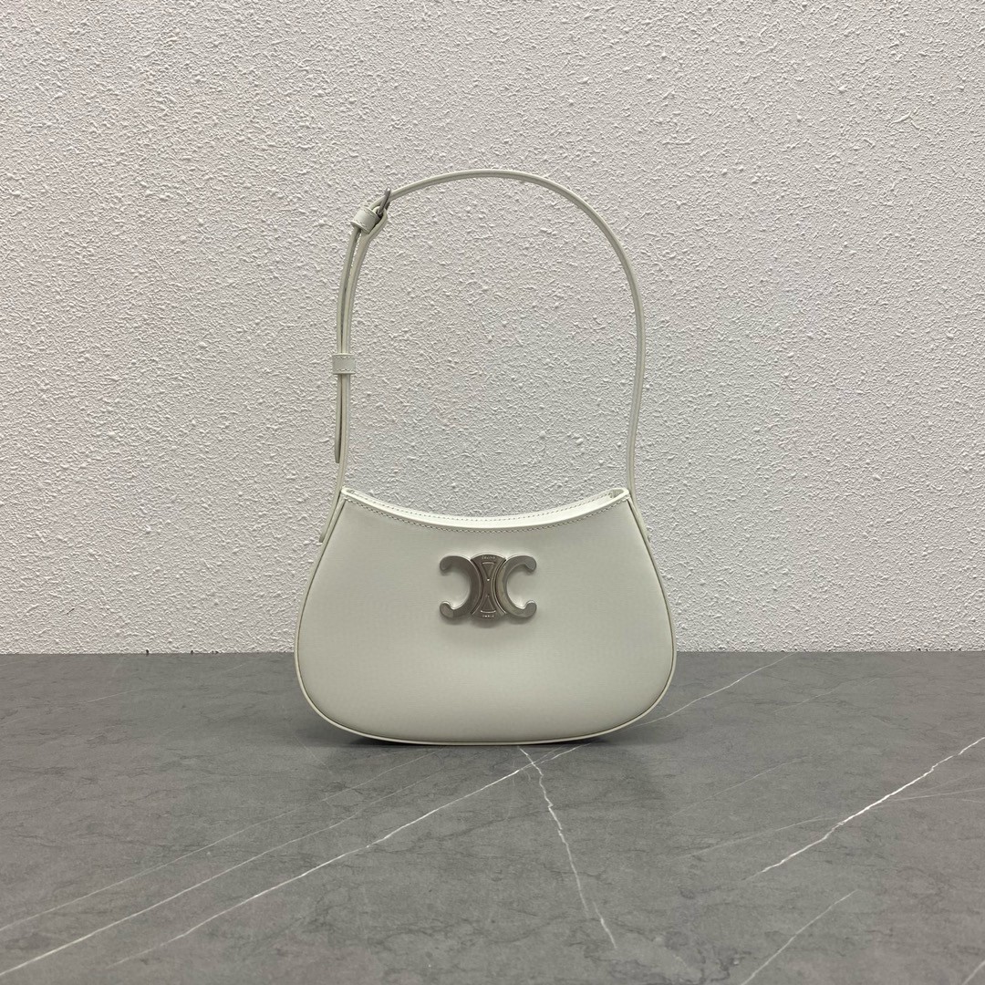 Celine Tilly Medium Bag in White Calfskin 478