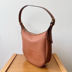 Celine Heloise Cuir Triomphe Bag in Brown Calfskin 555