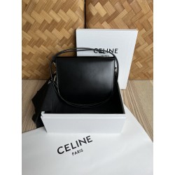 Celine Besace Clea Bag in Black Shiny Calfskin 678
