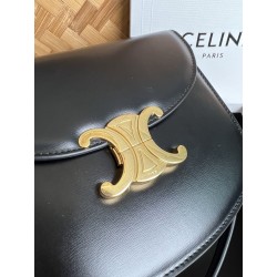 Celine Besace Clea Bag in Black Shiny Calfskin 678