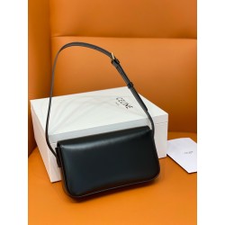 Celine Claude Shoulder Bag in Black Calfskin 730