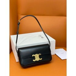 Celine Claude Shoulder Bag in Black Calfskin 730