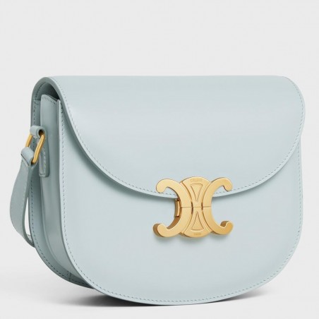 Celine Besace Clea Bag in Light Blue Shiny Calfskin 761