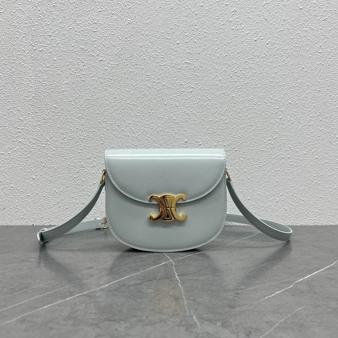 Celine Besace Clea Bag in Light Blue Shiny Calfskin 761