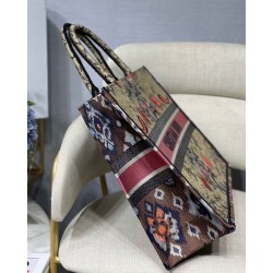 Dior Book Tote Bag In Multicolor Dior Flowers Embroidery 148