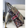 Dior Book Tote Bag In Multicolor Dior Flowers Embroidery 148