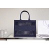 Dior Book Tote Bag In Blue Mesh Embroidery 173