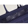 Dior Book Tote Bag In Blue Mesh Embroidery 173