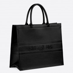 Dior Book Tote Bag In Black Smooth Calfskin 436
