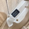 Dior Medium Lady D-Lite Bag In Beige Stripes Embroidery 647