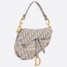 Dior Saddle Bag In Gray Dior Oblique Embroidery 687