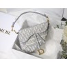 Dior Saddle Bag In Gray Dior Oblique Embroidery 687