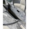 Dior Large Book Tote In Gray Toile de Jouy Reverse Embroidery 346