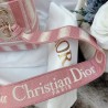 Dior Medium Lady D-Lite Bag In Pink D-Stripes Embroidery 490