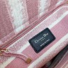 Dior Medium Lady D-Lite Bag In Pink D-Stripes Embroidery 490