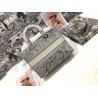 Dior Large Lady D-Lite Bag In Gray Toile de Jouy Reverse Embroidery 607