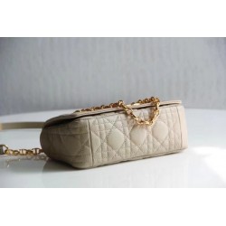 Dior Small Caro Bag In Beige Cannage Calfskin 645