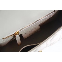 Dior Small Caro Bag In Beige Cannage Calfskin 645