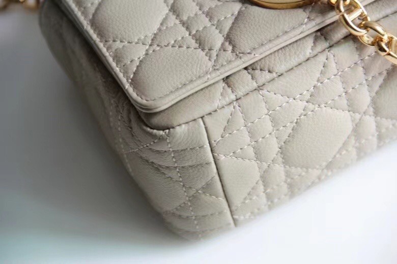 Dior Small Caro Bag In Beige Cannage Calfskin 645