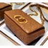 Dior Small Caro Bag In Brown Cannage Calfskin 196