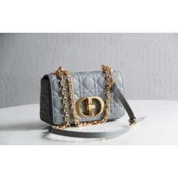 Dior Small Caro Bag In Cloud Blue Cannage Calfskin 546