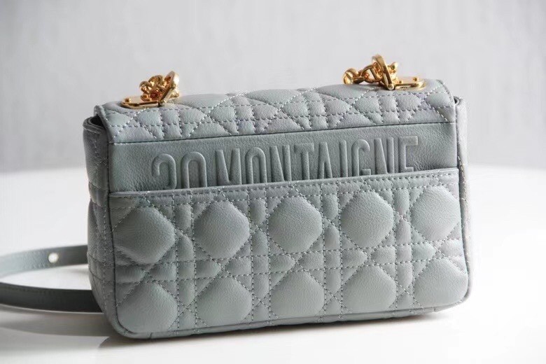 Dior Small Caro Bag In Cloud Blue Cannage Calfskin 546