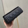 Dior Small Caro Bag In Black Cannage Calfskin 719