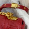 Dior Small Caro Bag In Red Cannage Calfskin 780