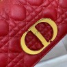 Dior Small Caro Bag In Red Cannage Calfskin 780