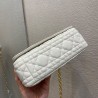 Dior Small Caro Bag In White Cannage Calfskin 970