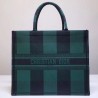 Dior Book Tote Bag In Green/Black Check Embroidered Canvas 606