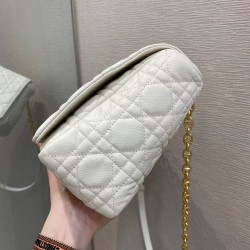 Dior Large Caro Bag In White Cannage Calfskin 269