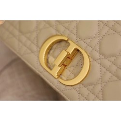 Dior Caro Medium Bag In Beige Cannage Calfskin 572