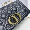 Dior Caro Medium Bag In Black Cannage Calfskin 908