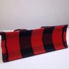 Dior Book Tote Bag In Red/Black Check Embroidered Canvas 491