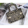 Dior Mini Book Tote Bag In Beige Multicolor Mizza Embroidery 047