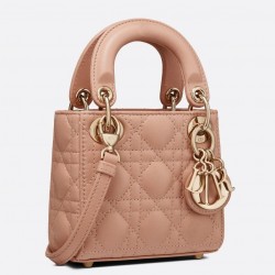 Dior Micro Lady Dior Bag In Poudre Cannage Lambskin 227