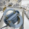 Dior Micro Lady Dior Bag In Blue Cannage Lambskin 260